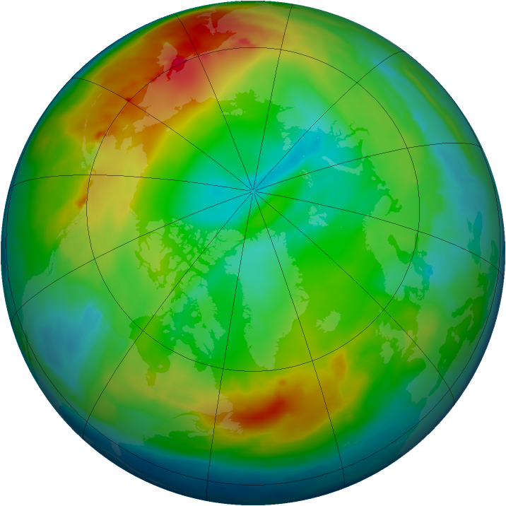 Arctic ozone map for 02 January 2014